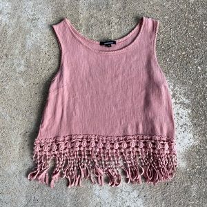 Ambiance Pink Tank Cropped Shirt Size Medium